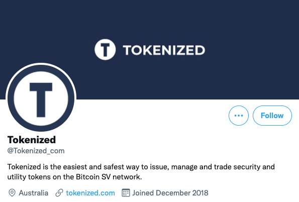 Tokenized Twitter page